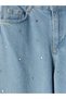 Alita City Lcw Kids Blue Wideleg Stone Embroidered Girls' Jean Pants with a Difference - 3