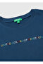 Boy's Navy Blue Long Sleeve T-Shirt with Embroidered Front - 3