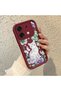 Infinix Zero 30 5g Compatible Case Camera Protective Cat Case Burgundy Lover Couple Silicone Phone Case - 3