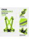Green Warning Vest with Phosphorescent Reflector Practical Biker Cycling Traffic Vest with Adjustable Clip - 4