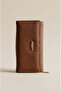 Women's Burgundy Textured Large Size Wallet Multi-Compartment Zippered Snap Fastener Card Holder Wallet - 3
