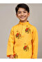 Boys Yellow Cotton Kurta with Printed Design - 2