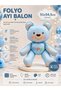 Blue Happy Teddy Bear Foil Balloon 51X54.5 cm – Birthday, Baby Shower, and Children's Party Balloon - 2