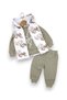 Baby Girl Seasonal Inflatable Vest, Sweatshirt and Pants 3-Piece Set for 6-9-12-18-24 Months - 2