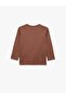 Dinosaur Embroidery Long Sleeve Crew Neck Cotton T-Shirt - 4