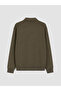 Özmarka New Season Khaki Polo Collar Men's Sweatshirt - 7