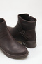 Women's Brown Double Buckle Zippered Comfortable Daily Short Boots - 4