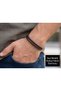 Men's Brown Double Row Leather Bracelet – Gold Color Metal Clasp with Gift Box