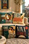 Popart Cat and Dog Patterned 4-Piece Throw Pillow Cover Set