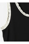 Black Crew Neck Women's Undershirt with Lace Detail - 6