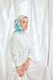 Twill Silk Scarf Abstract Blue - 3