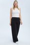 Inner Belt Lycra Loose Leg Comfortable Fit Plus Size Women's Pants - Black 6XL - 4
