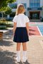 Girls' Premium School Polo Collar 100% Cotton T-Shirt Short Sleeve 8-16 Years |   Children's School Uniform Polo Collar Basic T-Shirt |   Girls' School T-Shirt Soft Textured Breathable Fabric Comfortable Fit Daily Wear - 3