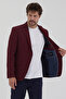 Falço Men's Burgundy Textured Fabric Mono Collar Slim Fit Sports Blazer Jacket - 7