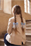 Girl's Tulle Bow Elastic Buckle Blue