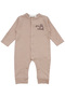 Baby Boy Brown Milk Club Written Snap-On Jumpsuit 0-3 Months - 2