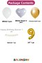 Happy Birthday White Gold Balloon Set -9- - 2