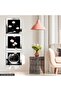 Long Handle Pink Lotus Flowers 3 Piece Silver Plexi Mirrored Framed Painting