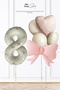 8 Year Old Pink Bow Ribbon Decorated 8 Year Old Balloon Bow Theme Birthday Balloon Set