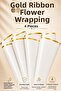 White Flower Packaging with Gold Stripe 57X57 cm Bouquet Wrapping Paper Premium Appearance Set