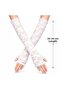 Long Elegant Lace Gloves Fingerless White 35 cm
