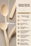 Set of 3 100% Natural Boxwood Wooden Spoons Handmade Wooden Dowry Mixing and Serving Spoons - 7