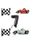 İstoç Checkered Racing Vehicles Themed Birthday Set Age-7