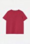 Koyu Vişne Sardalya Baskılı Boyfriend Fit Örme Büyük Beden T-shirt TBBSS26BF00075 - 6