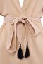 Beige Woven Maxi Beach Kimono & Kaftan with Embroidery Detail Tbess26Km00009 - 6