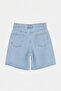 Blue Stone Detailed High Waist Denim Bermuda Twoss26Sr00242 - 7