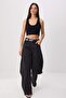 Black Fitted/Bodycon Pool Neck Sleeveless Super Crop Ribbed Stretchy Knitted Tank Top Twoss26Al00106 - 7