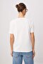 Ecru Printed Oversize Crew Neck Standard Sleeve Short 100% Cotton Knitted T-Shirt Twoss26Ts00123 - 4