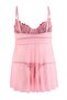 Red Capped Underwire Panties & Babydoll Plus Size Set Tbbss26Dh00016 - 6