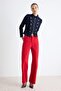 Kırmızı %100 Pamuk Yüksek Bel Wide Leg Jeans TWOAW27JE00024
