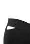 Siyah Soft Fırçalı Kumaş Cut Out Detaylı Örme Spor Tayt THMAW27TY00001 - 10