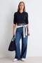 Koyu Mavi %100 Pamuk Yüksek Bel Wide Leg Jeans TWOAW27JE00082 - 2