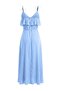 Blue Rope Strap Lined Modal Long Dress Tdrss26El00118 - 6