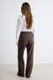 Açık Kahverengi Wide Leg/Geniş Paça Palazzo Pilili Dokuma Kumaş Pantolon TWOAW22PL0475 - 4