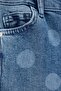 Mavi Kız Çocuk Pamuklu Esnek Kumaşlı Puantiyeli Wide Leg/Geniş Paça Jean Pantolon TKDAW27JE00006 - 4