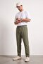 Haki Beli Lastikli Straight Erkek Pantolon TMNSS26PL00040 - 5