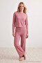 Pembe Fitilli Örme Pijama Takımı THMAW21PT0684 - 3