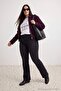 Anthracite High Waist Comfortable/Flexible Spanish Leg Flare Jeans Tbbaw27Cj00007 - 3