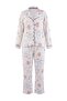 Ecru 100% Cotton Fun Printed Ribbed Knitted Pajama Set Tbbaw27Ai00017 - 5