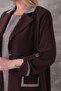Plus Size (50-56) Jacket Collar Single Button Long Sleeve Two-Piece Suit Women's Blouse - 3