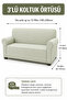 Jacquard Sofa, Couch, Sofa Bed Cover, Striped Pattern, Elastic, Skirtless, for 3-Seater Sofa - 3