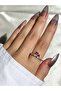 Women's Silver Color Stone Cherry Ring