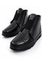 Women's Comfort Shoes Genuine Leather Crocodile Patent Leather-Black - 3