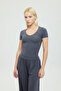 Ultra Soft V-Neck Short Sleeve Blouse Smoked