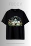 Premium Hunter Dog Printed Hunter Theme Unisex Oversize Women's T-Shirt Men's T-Shirt Cotton Oversize T-Shirt