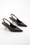 Women's Stiletto Pointed Toe Open Back Gold Metal Heel Classic Heeled Shoes Rente Brown - 6